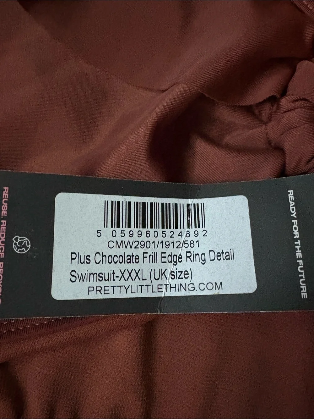 PrettyLittleThing Chocolate Brown Frill Ring Detail Swimsuit